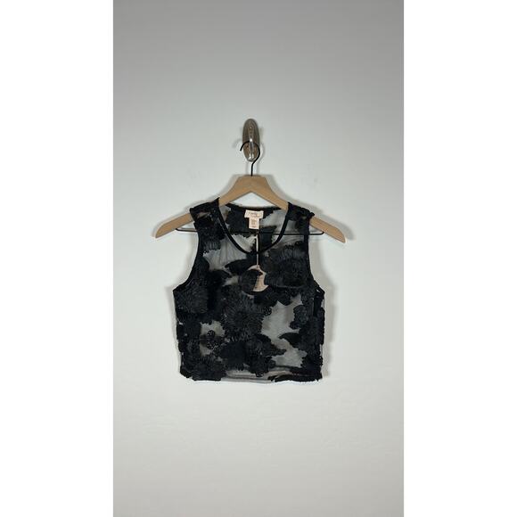 NWT CAMILA COELHO Pull On Set Embroidered Floral Black Top And Maxi Skirt Sz XS - Picture 2 of 10